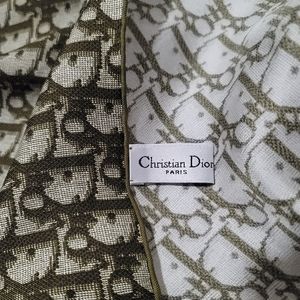 Dior Monogram scarf khaki color Silk Twill 90cm